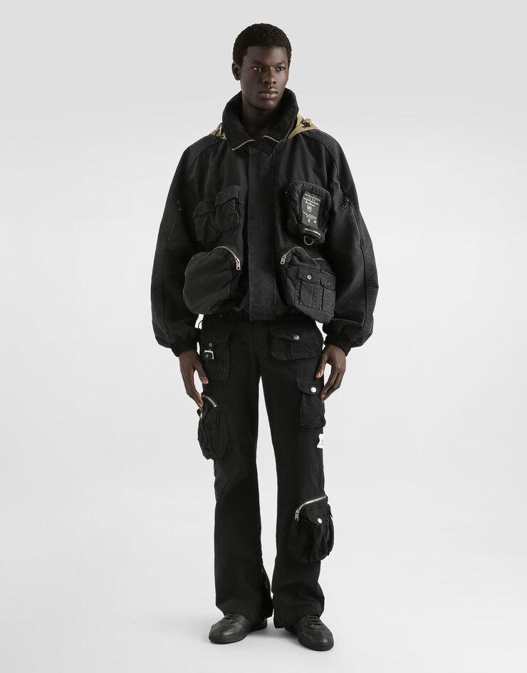 Dolce & Gabbana Waxed natté bomber jacket Black G9BPWTHUMVU