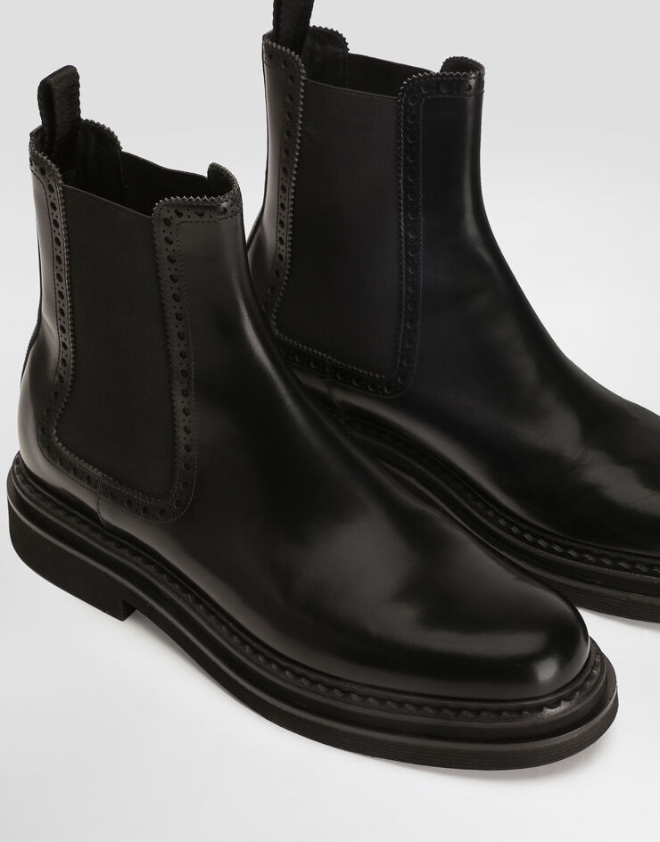 Dolce & Gabbana Gray Leather Men Ankle Boots Shoes