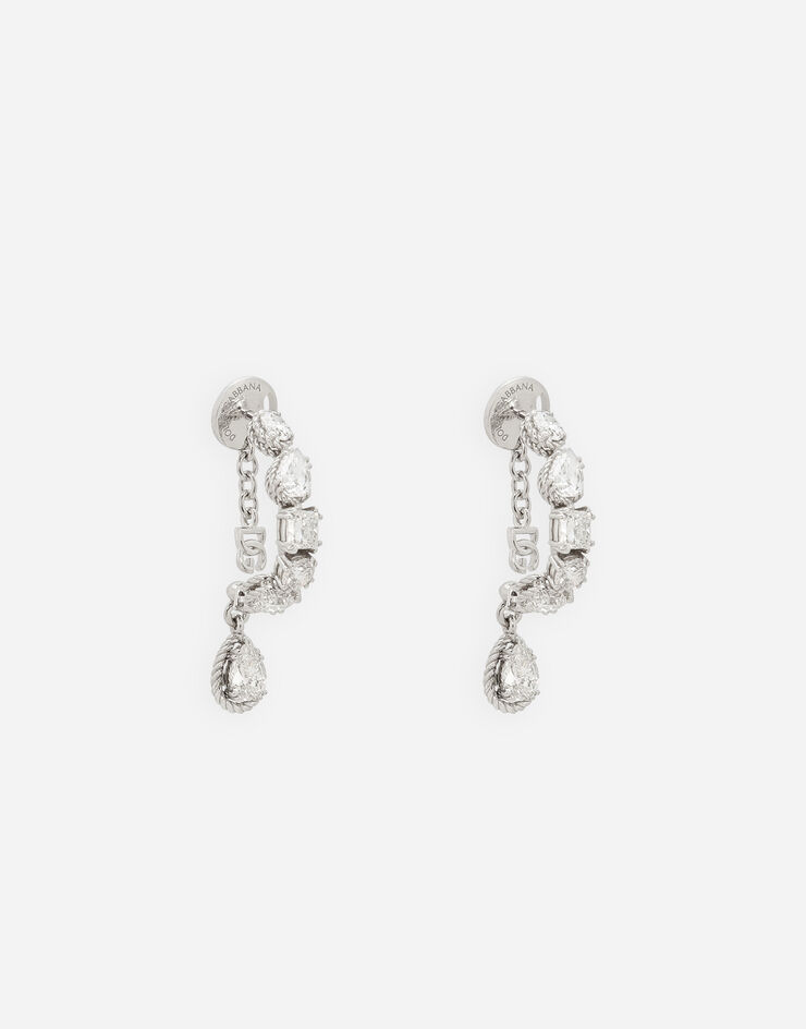 Dolce & Gabbana Boucles d’oreilles Easy Diamond en or blanc 18 ct avec diamants Blanc WEQD1GWDIA1