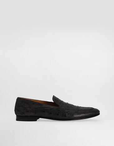 Dolce & Gabbana Ostrich leather slippers Black A50716AE436