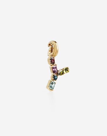 Dolce & Gabbana Y Alphabet charm in 18-karat yellow gold with multicolored gemstones Gold WANR2GWMIXY