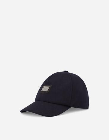 Dolce & Gabbana Baseball cap with logo tag Blue FTBXHDG902P