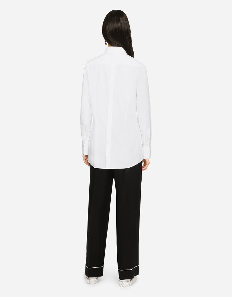 Dolce & Gabbana Satin pajama pants with piping Black FTB0MTFU1AU