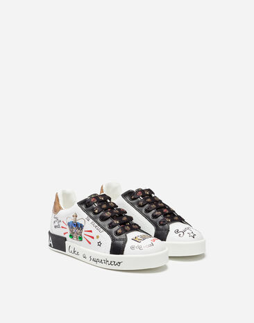 Dolce & Gabbana Crown-printed Portofino sneakers White DA0678AU120