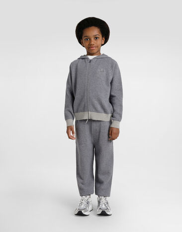 Dolce & Gabbana Pantalon en molleton de laine et cachemire Grey L4KP13JGMB8