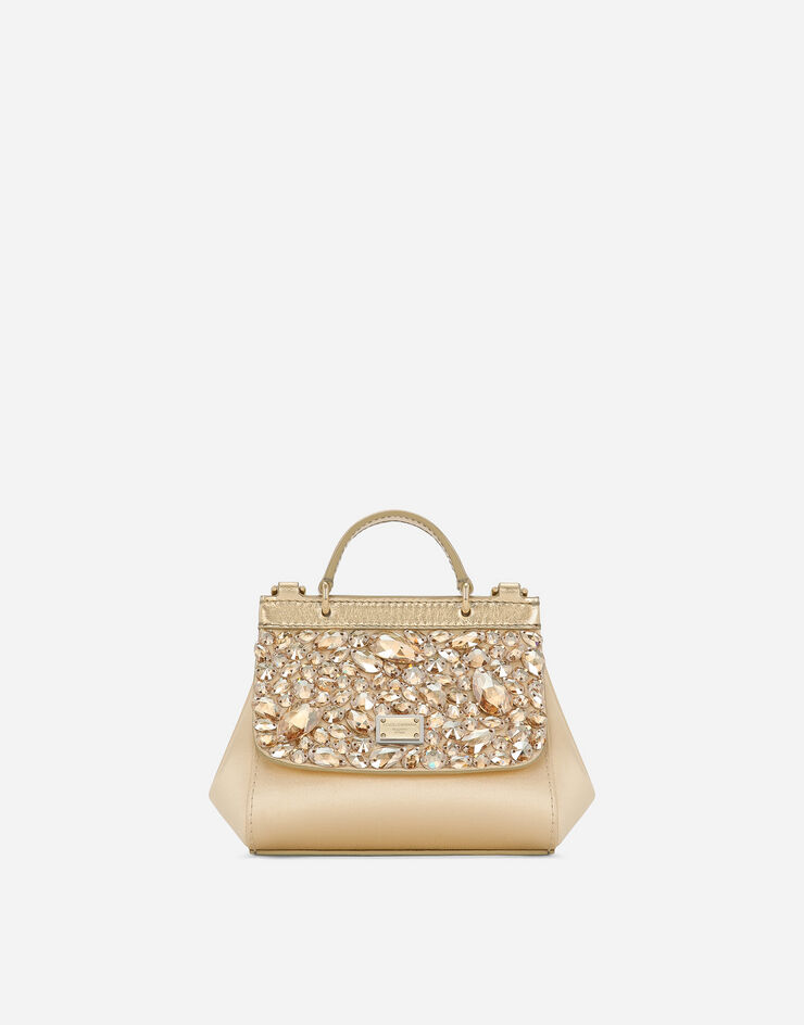 Dolce&Gabbana Minibolso de mano Sicily de raso Dorado EB0003AB004