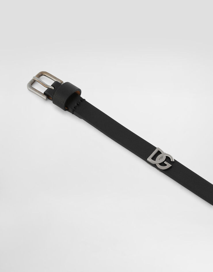 Dolce & Gabbana Calfskin bracelet with DG logo Black BJ0818AP599