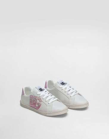 Dolce & Gabbana DG Original calfskin sneakers with DG logo Multicolor D11324AW775