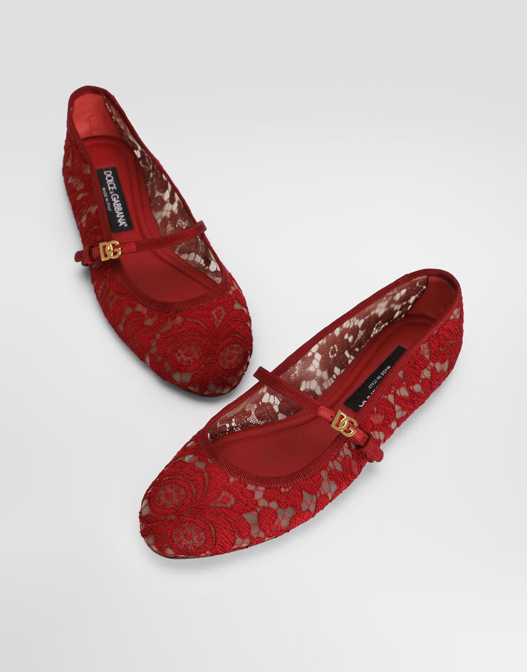 Dolce & Gabbana حذاء باليرينا من الدانتيل Multicolor CB0244A0611