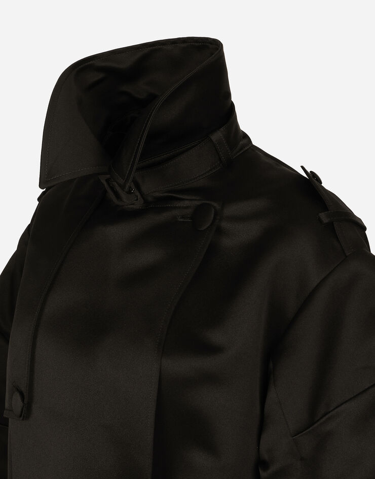 Dolce & Gabbana معطف ترنش دوقي بأكمام بزمة أسود F0D1LTFU1KM
