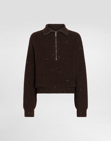 Dolce & Gabbana Wool turtleneck pullover with sequins  GXW98TJGMKW