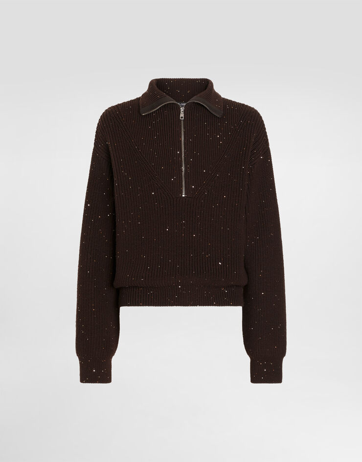 Dolce & Gabbana Wool turtleneck pullover with sequins  GXW98TJGMKW