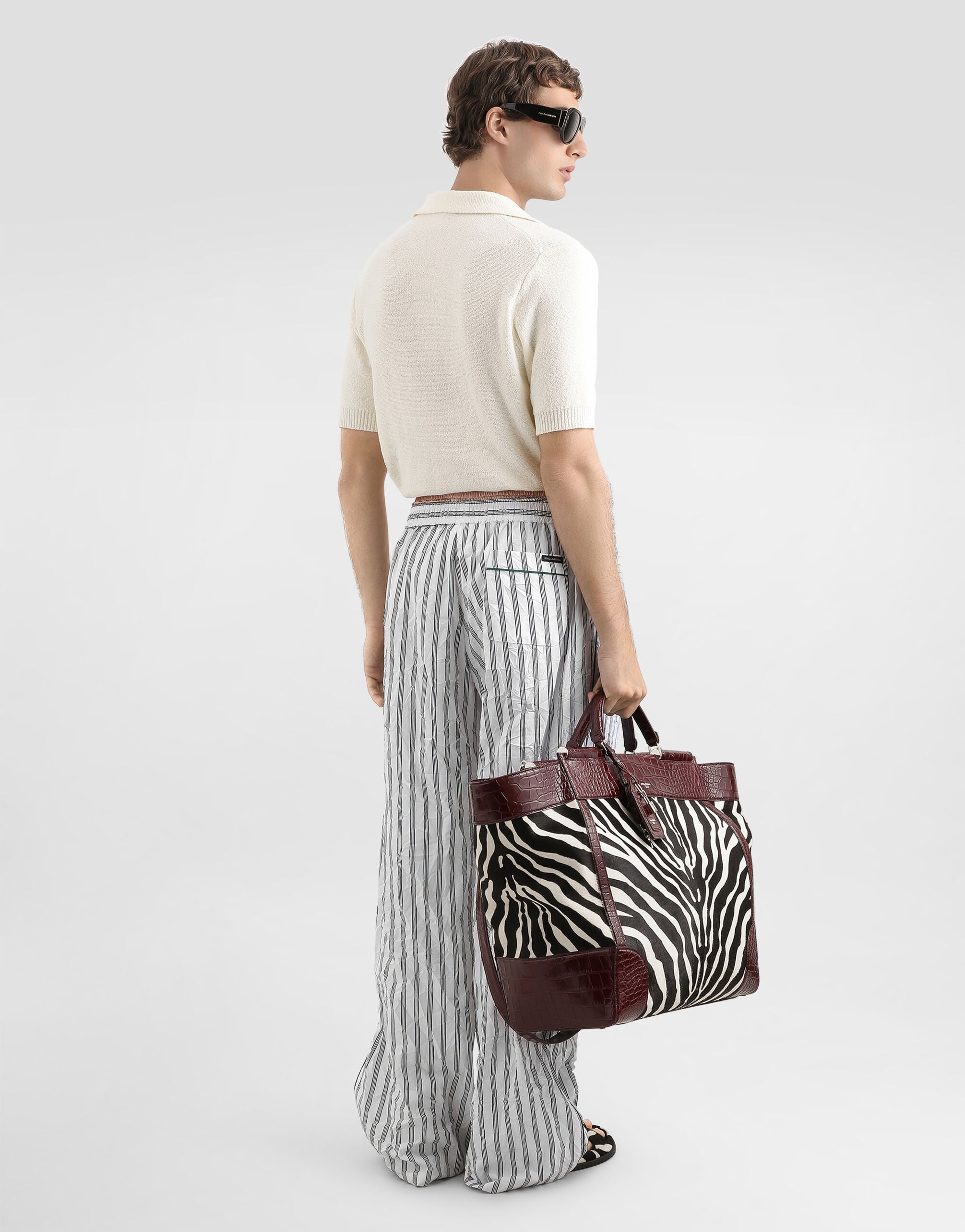 Serafino pullover with drawstring in Beige for Men | Dolce&Gabbana® US