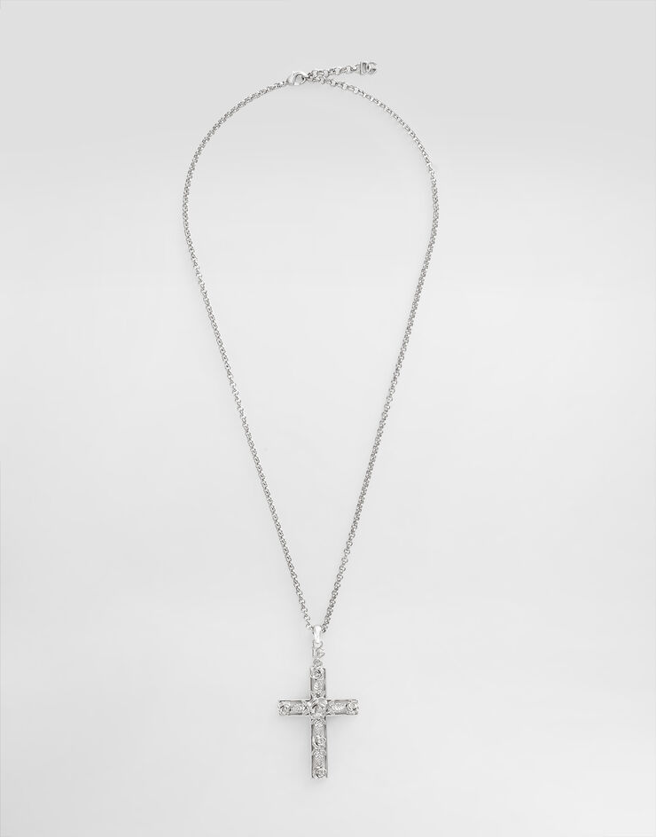 Dolce & Gabbana Collar de metal con logotipo Plateado WNR1I1W1111