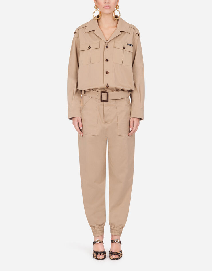 Dolce & Gabbana SAFARI SUIT IN GABARDINE BEIGE F6J1QTFUFJ9