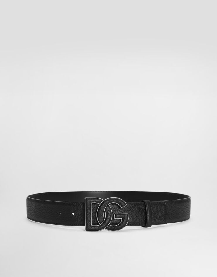 Dolce & Gabbana 鹿皮纹印花小牛皮腰带 黑 BC4675AT489