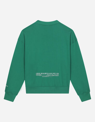 Dolce & Gabbana Sweat-shirt ras de cou en jersey avec logo DGVIB3 Vert L7JWJRG7M7A