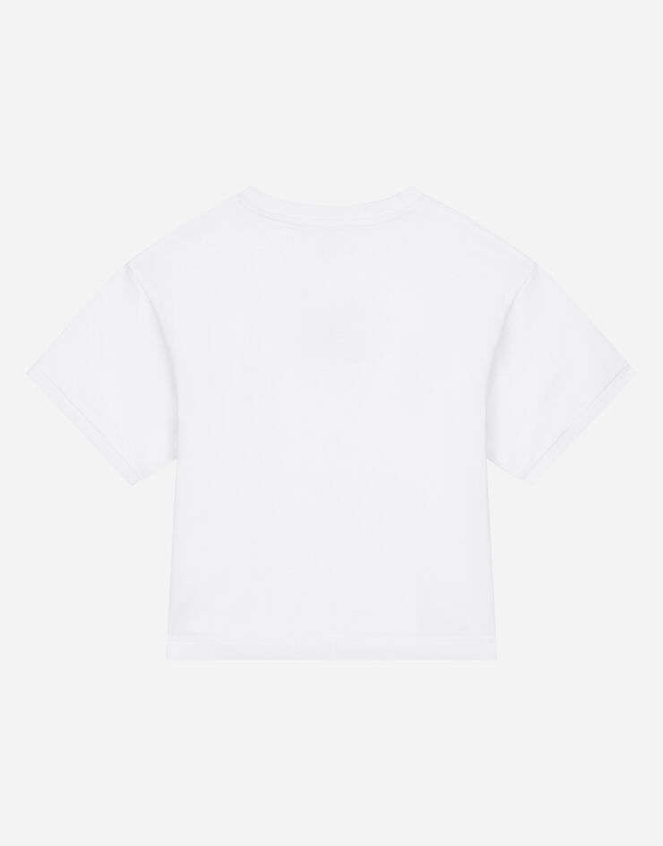 Dolce & Gabbana Jersey T-shirt with DG logo patch White L5JTJTG7E0P