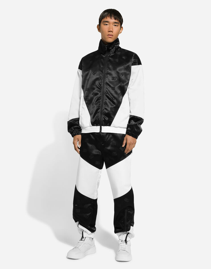 Dolce & Gabbana Nylon jogging pants with jacquard DG logo Black GVW6HTFJSCL