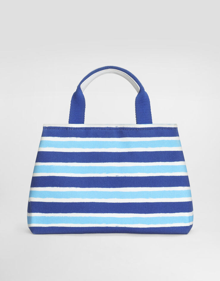 Dolce & Gabbana Canvas handbag with striped print Azure EB0116AF538