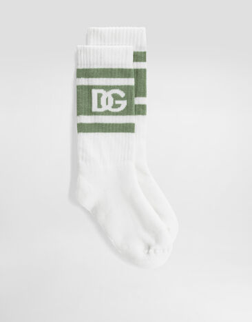 Dolce & Gabbana Socks with intarsia logo Beige LBKAC5JBCI6