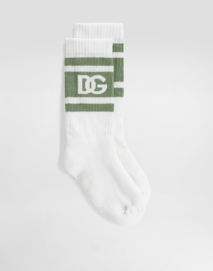 Dolce & Gabbana Socks with intarsia logo Beige LBKAC5JBCI6