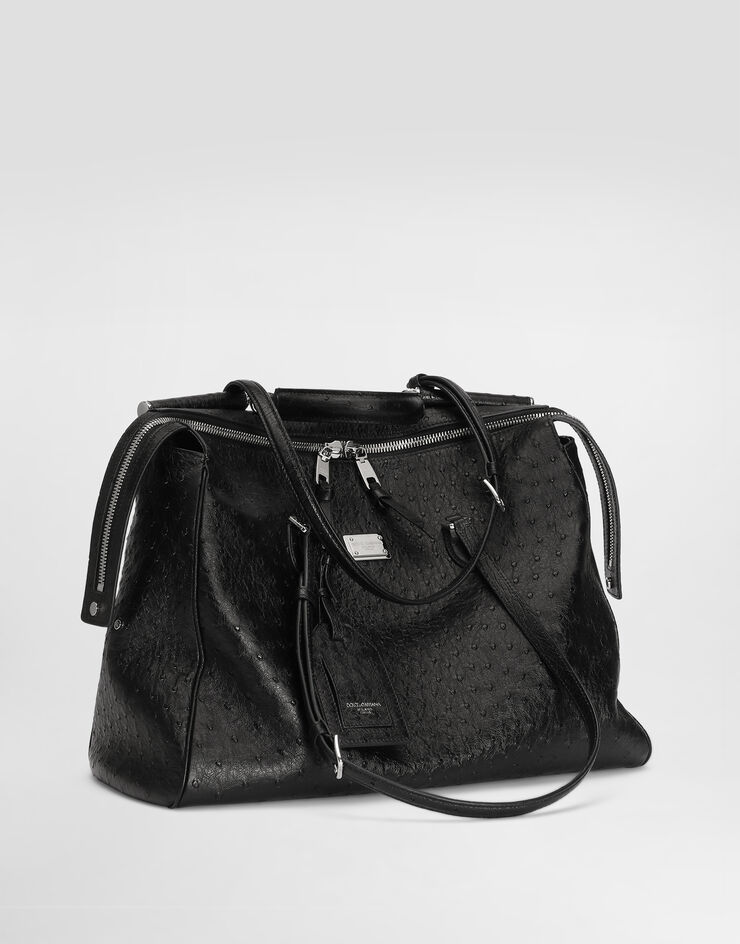 Dolce & Gabbana Vittoria handbag in ostrich leather Dolce & Gabbana Vittoria handbag in ostrich leather Black BM7825A8K00