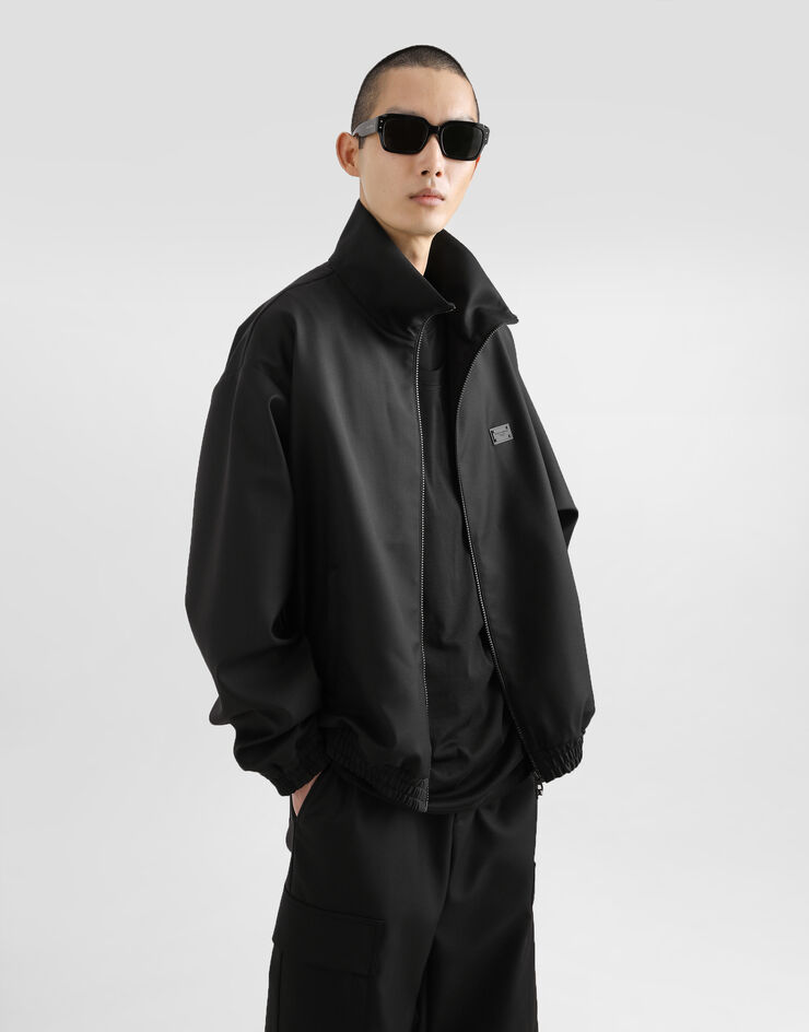 Dolce & Gabbana ハイネック&ロゴプレート ウール ジャケット ブラック G9BLBTGI872