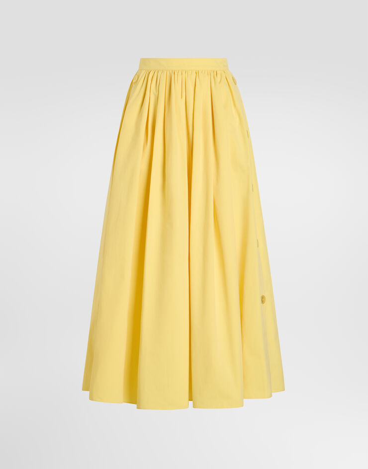 Dolce & Gabbana Cotton poplin skirt Yellow F4DDUTFU62Q