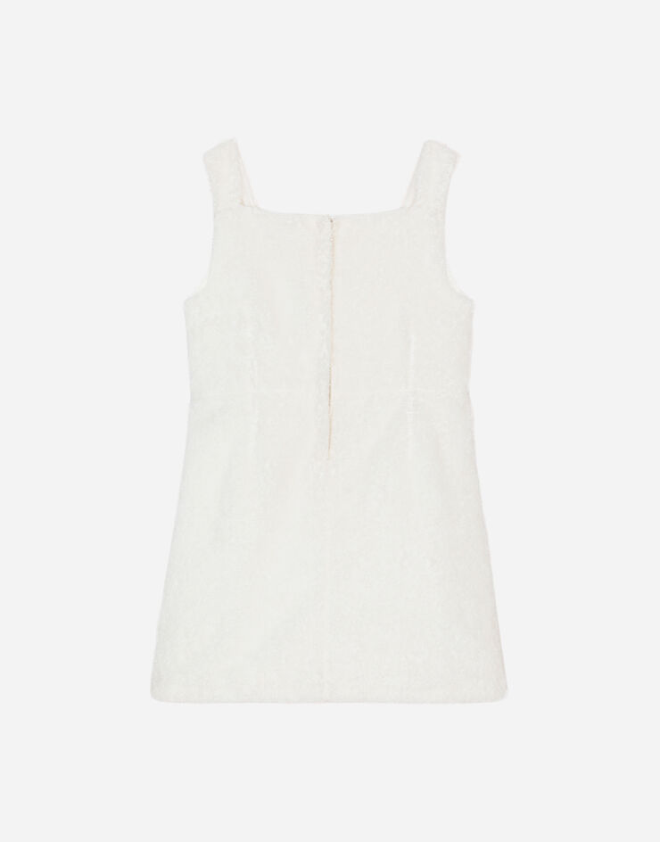 Dolce & Gabbana Короткое платье из махровой ткани белый L5JD6TG7JK6