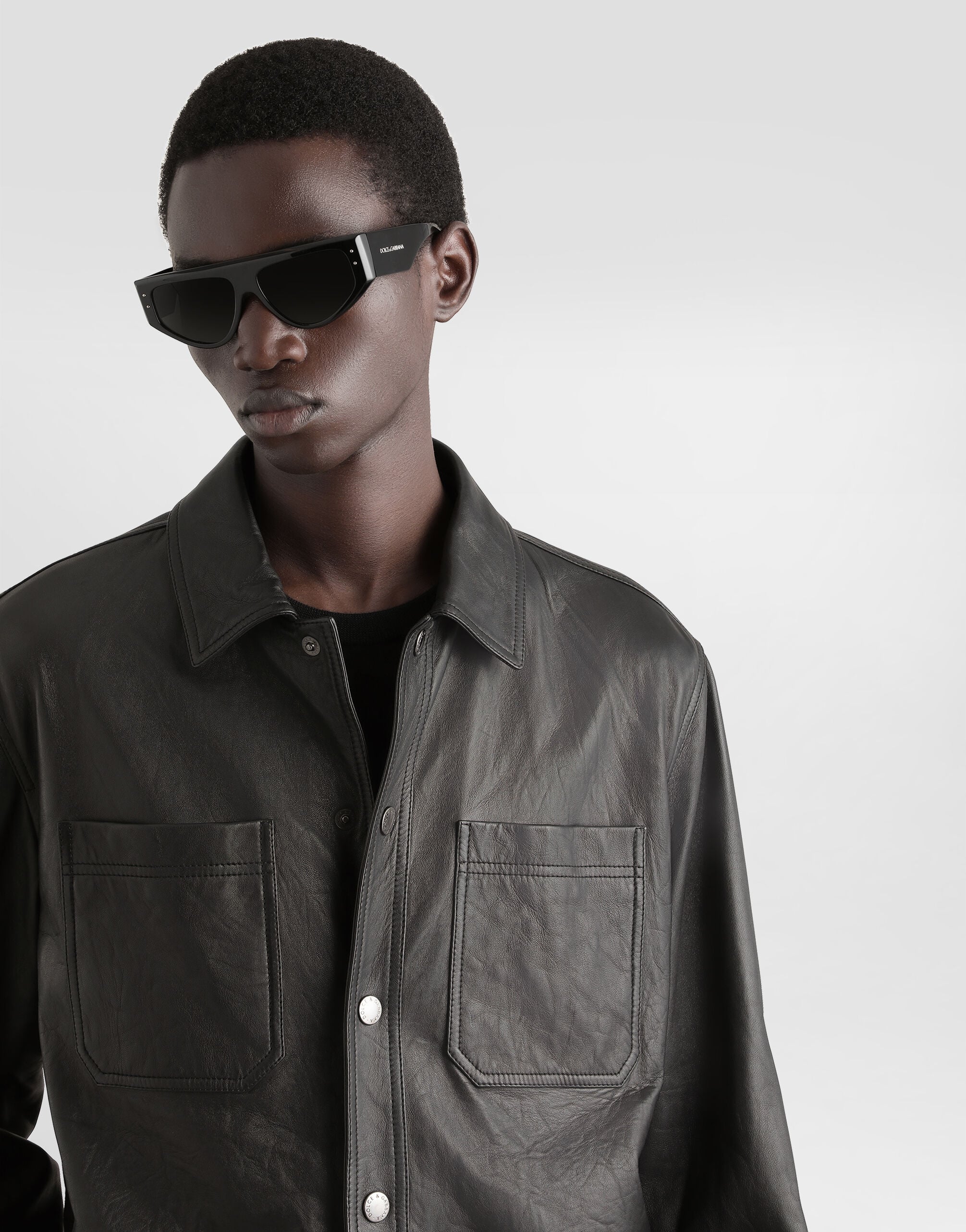 Leather shirt in Black for Men | Dolce&Gabbana® US