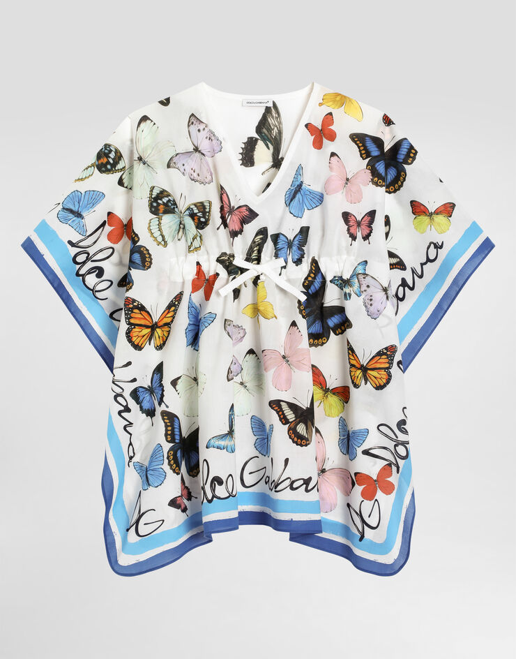 Dolce & Gabbana Kaftan aus Batist mit Schmetterlingsprint Drucken LB7A14FI5KT