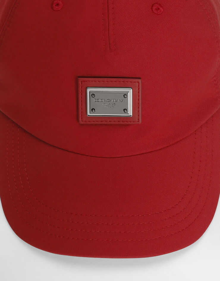 Dolce & Gabbana Poplin baseball cap with plate Multicolor LB4H80G7P5O