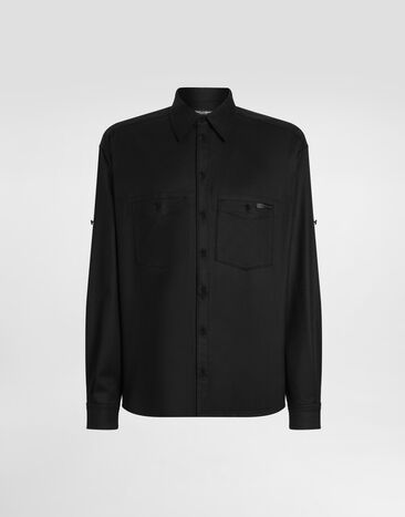 Dolce & Gabbana Oversized flannel shirt Black G5NI3TFU21Q