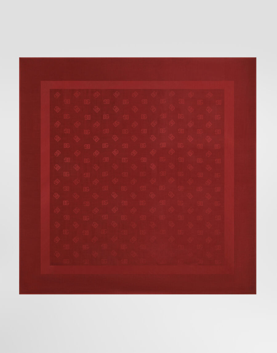 135x135 silk stole with logo jacquard