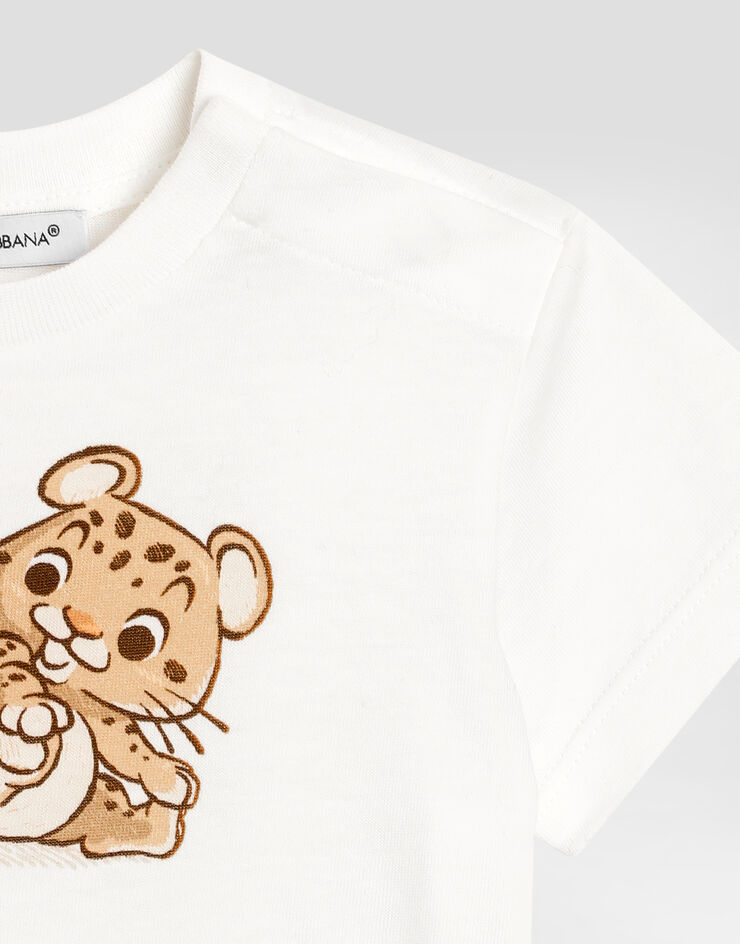 Dolce & Gabbana Jersey t-shirt with leopard print Multicolor L1JTEYII7IQ