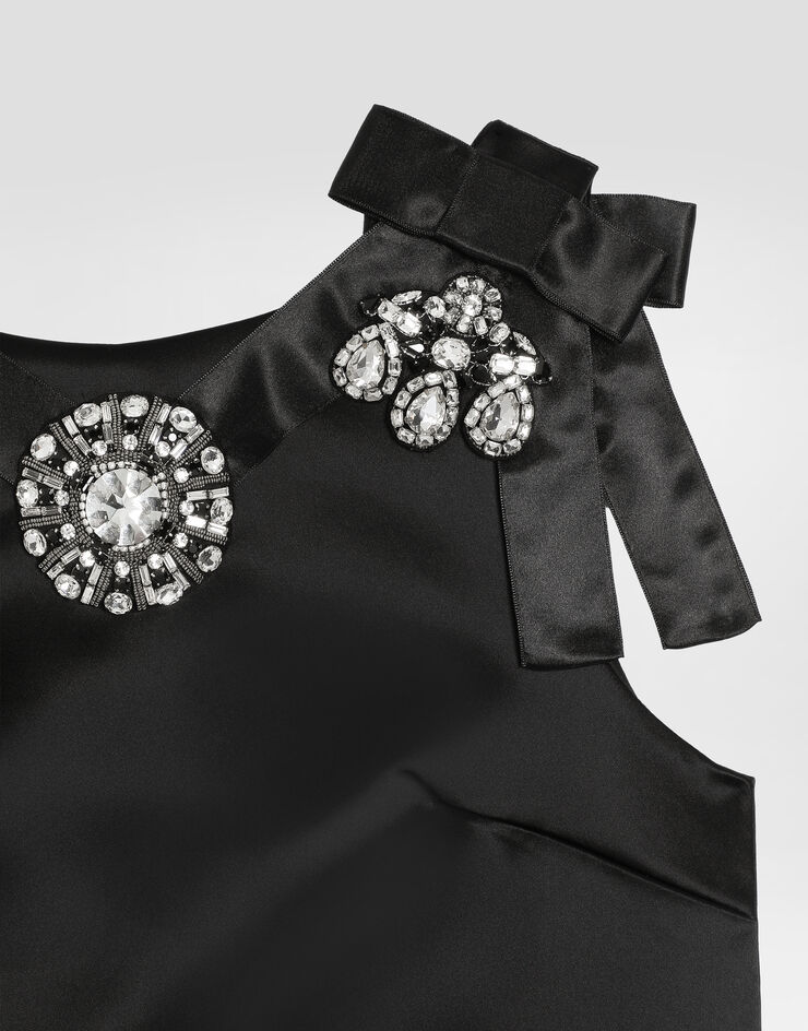 Dolce & Gabbana Kleid aus Stretchsatin Black F60FOZFURAD
