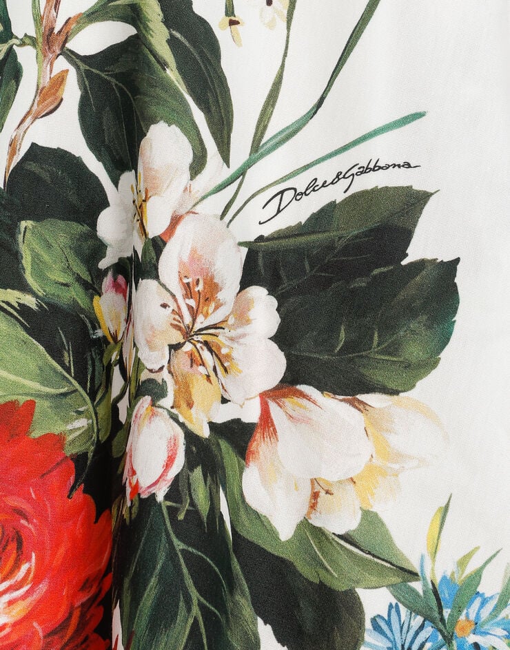 Dolce & Gabbana فستان بوبلين بطبعة زهور مطبعة L53DW2HS5TV
