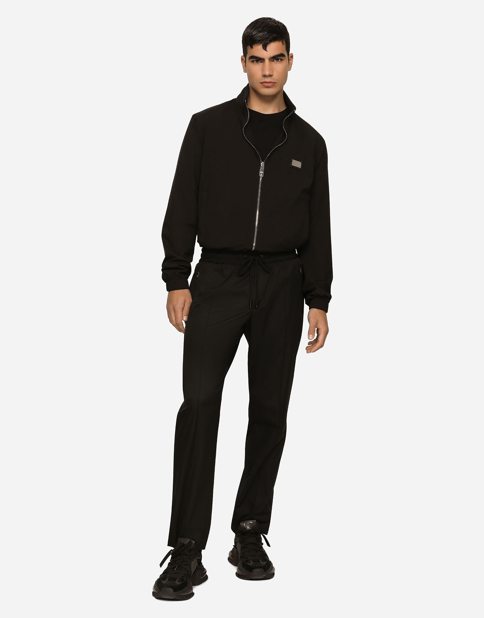 Light nylon jogging pants in Black for Men Dolce Gabbana
