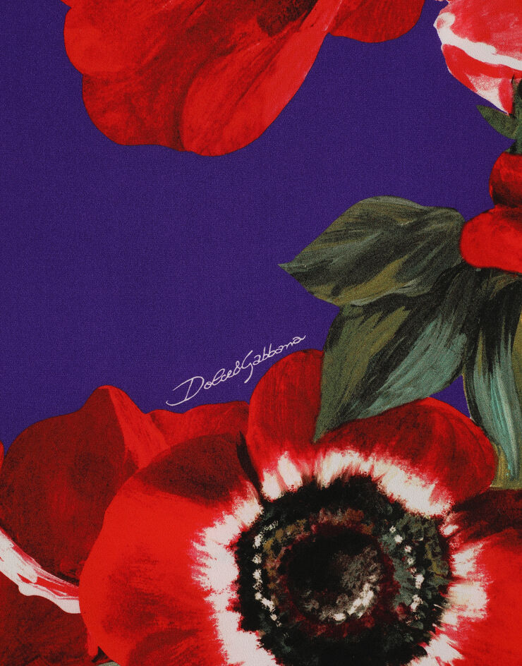 Dolce & Gabbana Charmeuse tank top with anemone print Print F779CTFSA55