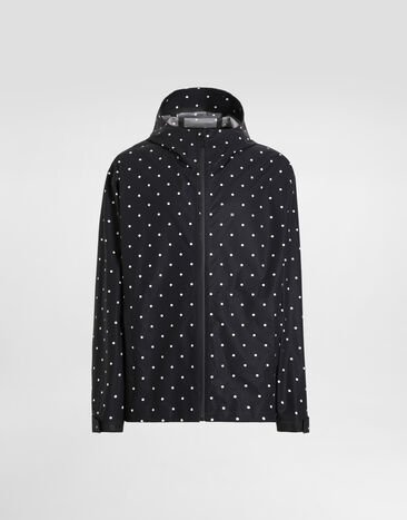 Dolce & Gabbana Cotton jacket with hood and polka-dot print Print G9BG0THS5SP