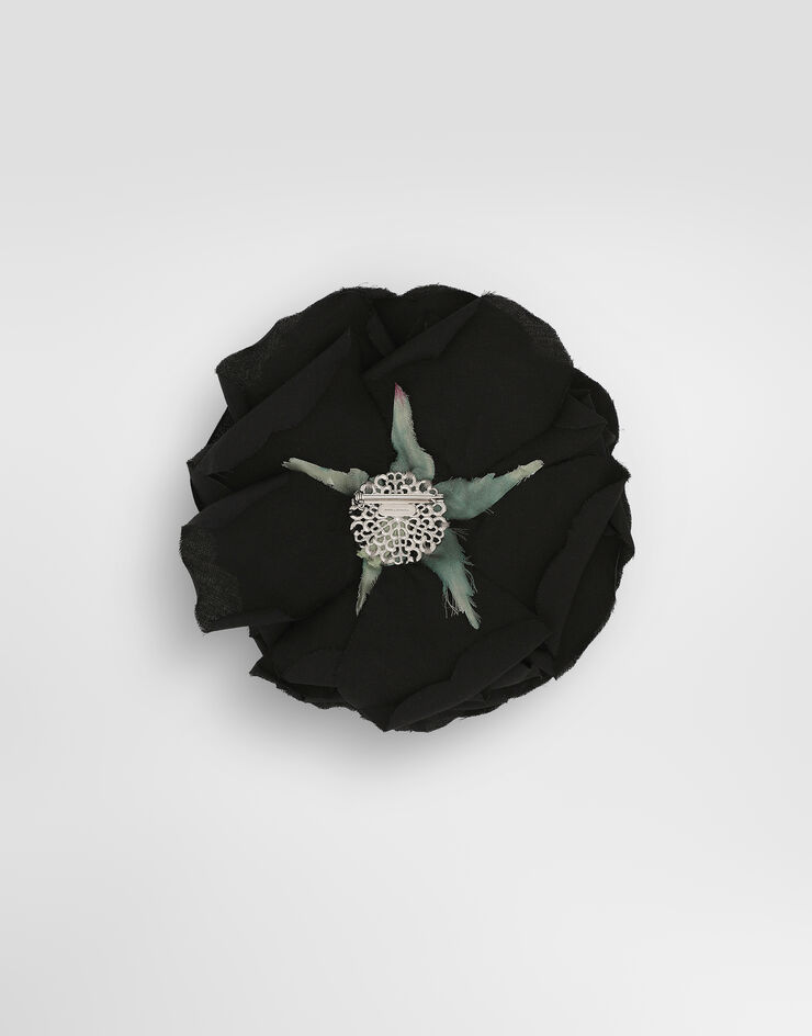 Dolce & Gabbana Floral cotton brooch Black GY008AGH865