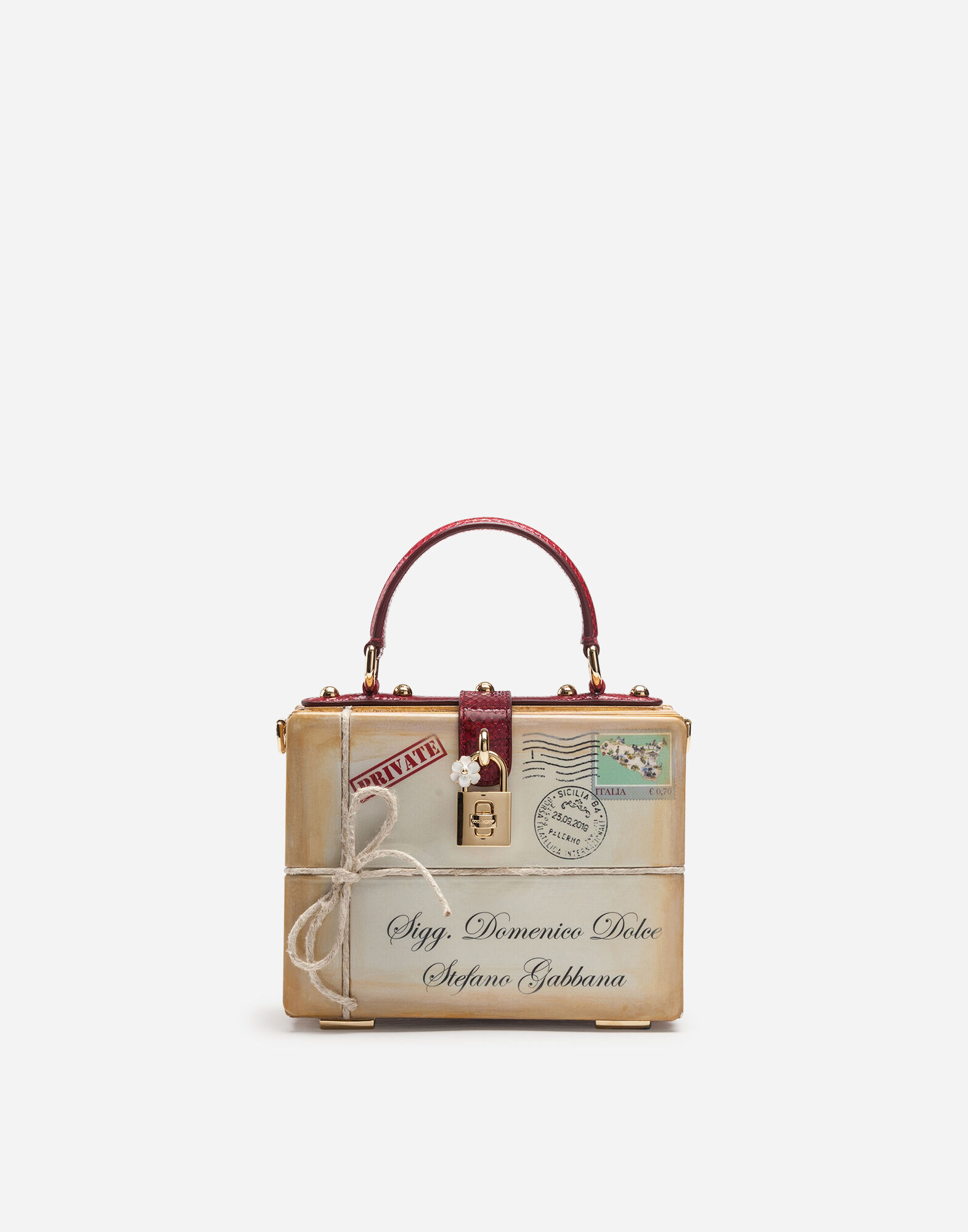 Sac Dolce Box en bois intarsia en MULTICOLORE pour pour femme