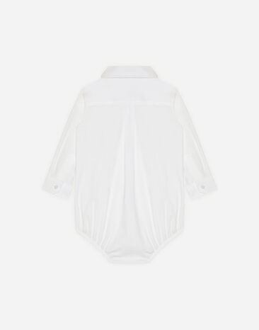 Dolce & Gabbana Shirt bodysuit in stretch poplin White L11O64FUEAJ