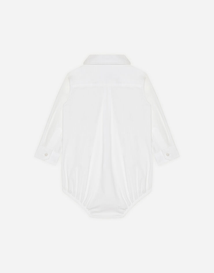 Dolce & Gabbana Shirt bodysuit in stretch poplin White L11O64FUEAJ