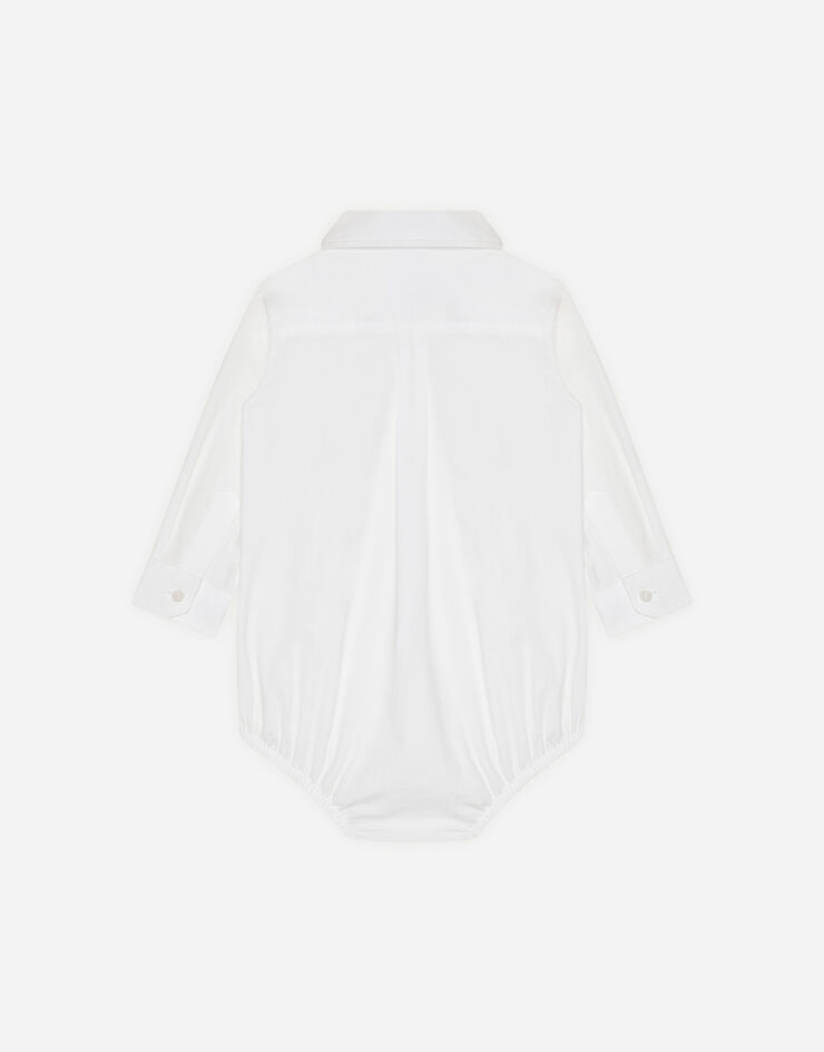 Dolce & Gabbana Bodyhemd aus stretch-popeline WEIß L11O64FUEAJ
