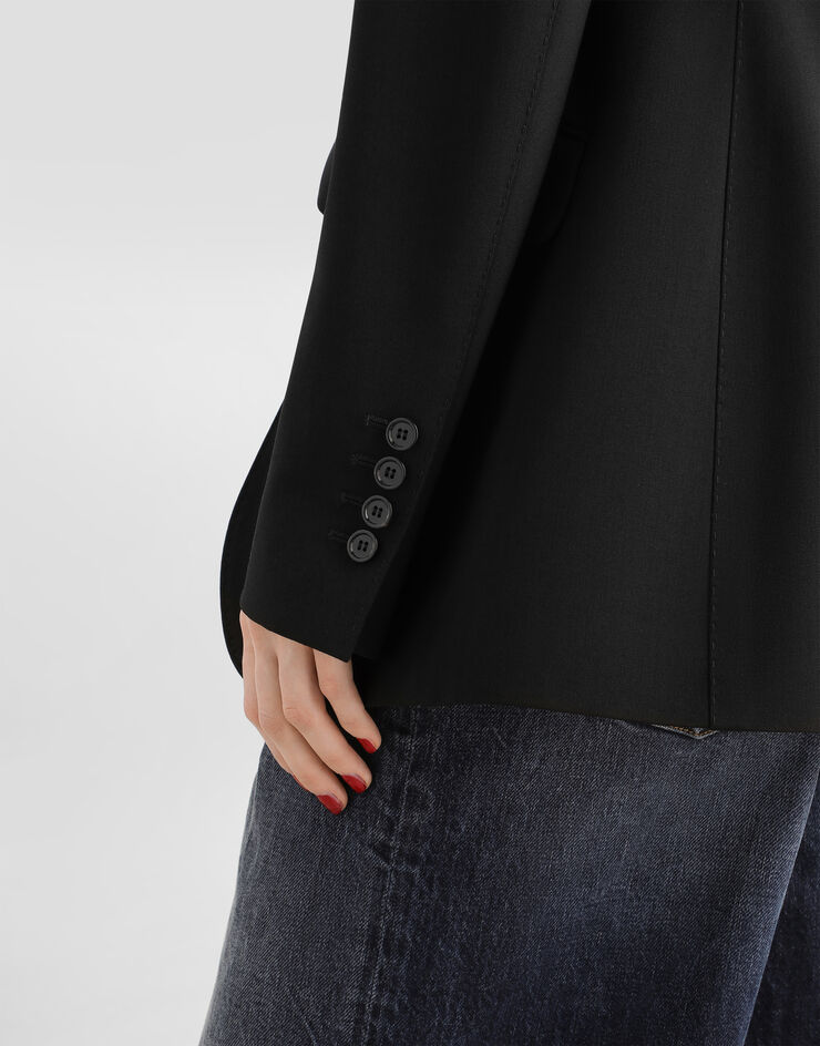 Dolce & Gabbana Turlington single-breasted jacket in micro-ribbed fabric Dolce & Gabbana Turlington single-breasted jacket in micro-ribbed fabric Black F2JBUTFUBG3