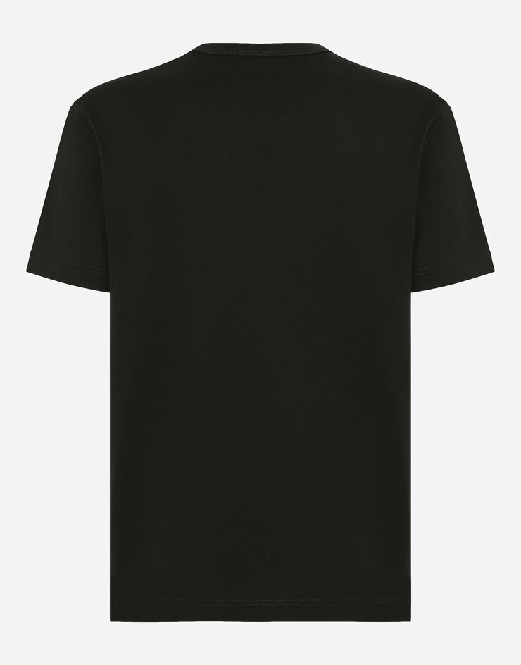 Dolce&Gabbana Milano-print cotton T-shirt with DG logo Blue G8PE3TG7J5X