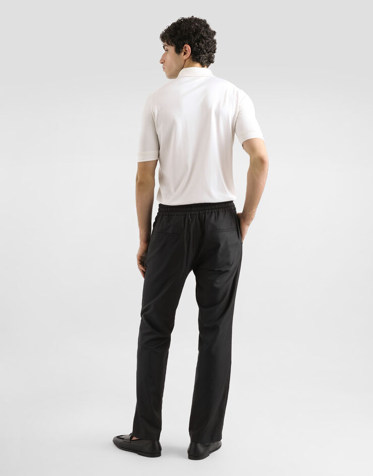 Dolce & Gabbana Satin silk polo shirt White GXZ02ZJBSLV