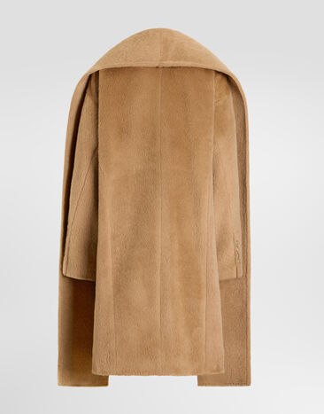 Dolce & Gabbana Abrigo en velour de alpaca Beige F0W7ZTHU2BW